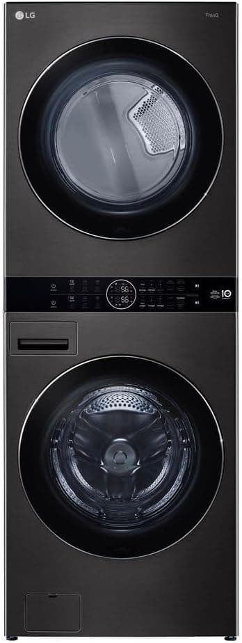 Lavadora de Roupas Lava e Seca Wash Tower LG 17KG Aço Escovado Preto 220V WK17BS6A
