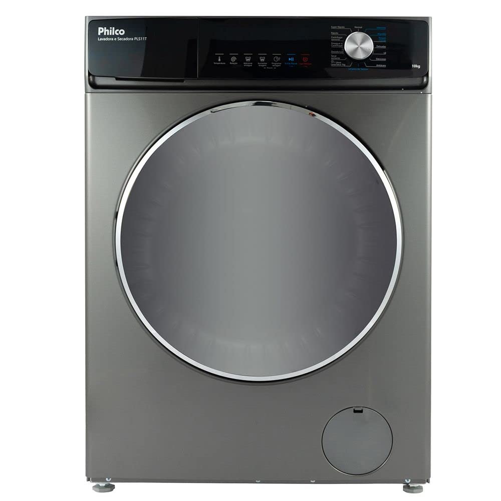 Lava e Seca 16 Programas Eco Inverter Philco PLS11T 10 kg Inox  110V ou 220V
