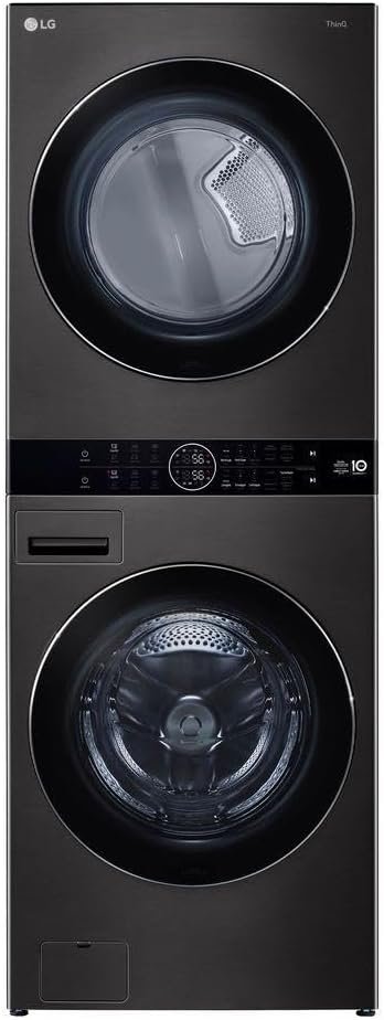 Lavadora de Roupas Lava e Seca Wash Tower LG 17KG Aço Escovado Preto 220V WK17BS6A