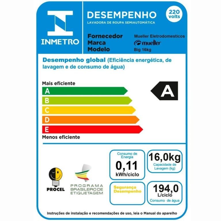 Lavadora Semiautomática Mueller Big com Aquatec 16kg Branca 110 ou 220 Volts (7)